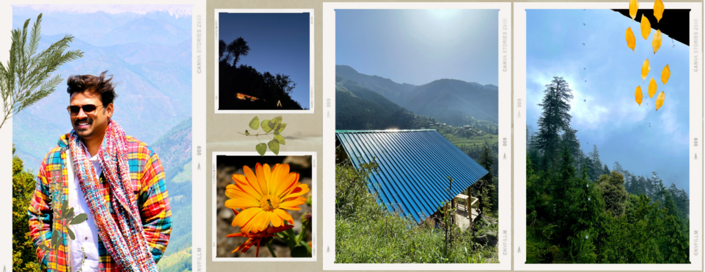 A smiling travel blogger stands atop a mountain ridge overlooking a lush valley, ready to help you plan your next adventure